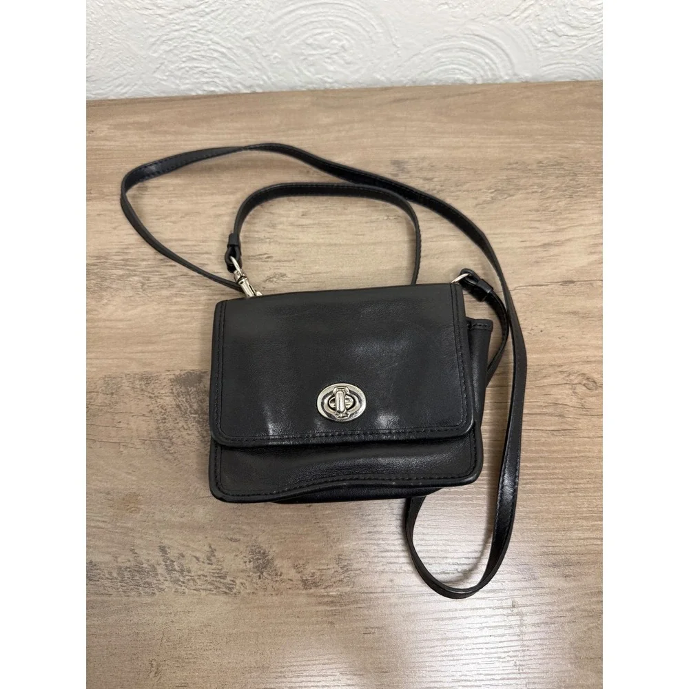 Leather mini crossbody bag, Coach Legacy Penny, black